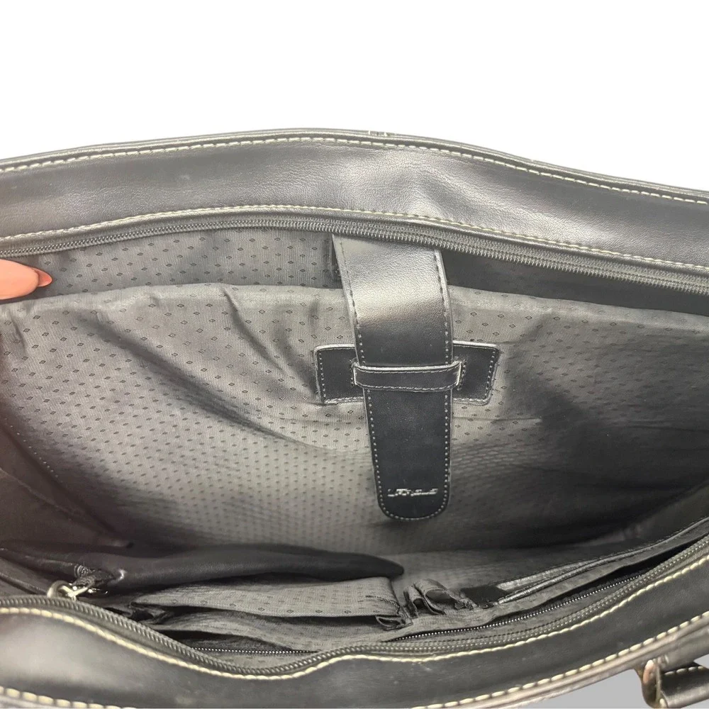 Targus Ladies Deluxe Tote Series Black Leather Laptop Commuter Bag